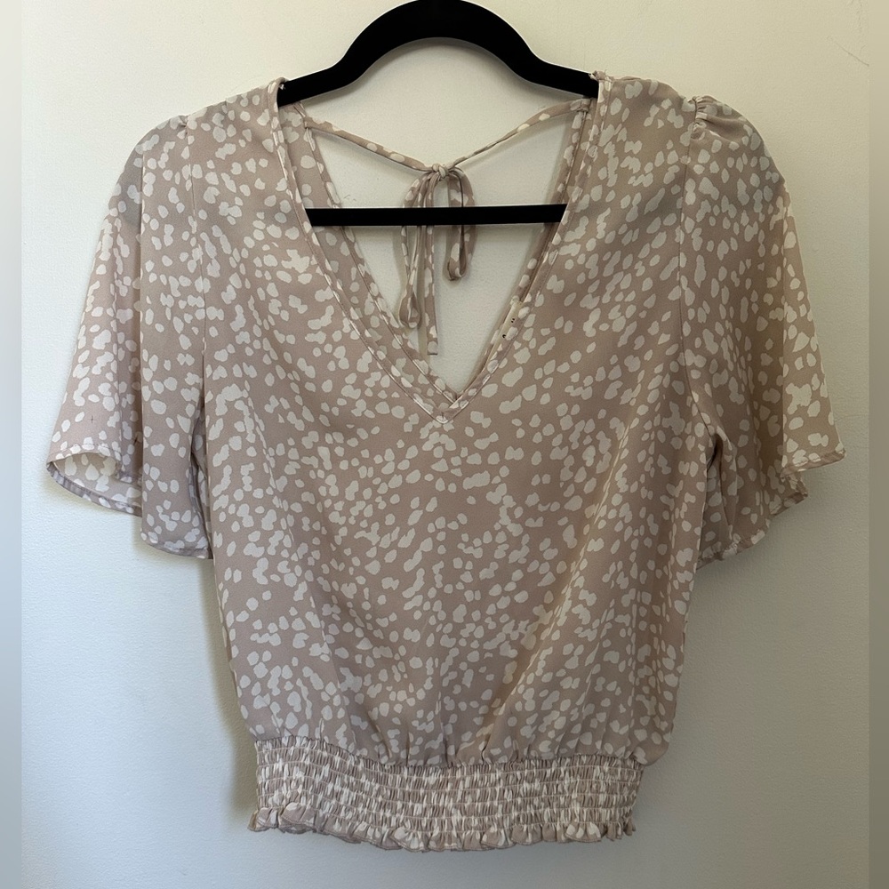 Nine Britton Beige Polka Dot Women's Top